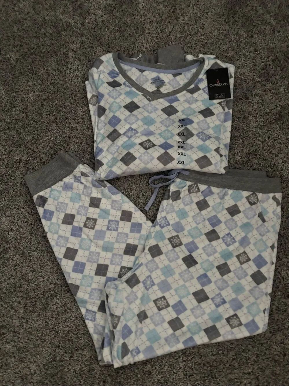 ❤️Cuddle Duds Plush Fleece Pajama Set NWT